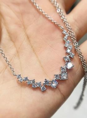 DZ144满天星星闪亮女款仿钻项链白铜皇冠项坠子锁骨链毛衣链吊坠