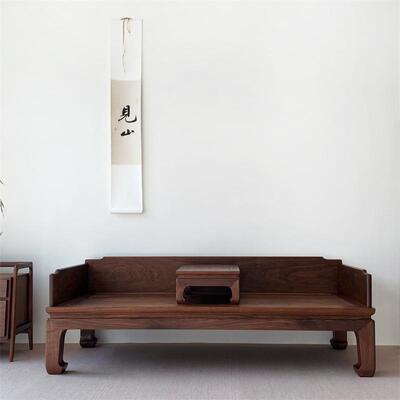 榫卯中式秋山匠人黑胡桃木罗汉床