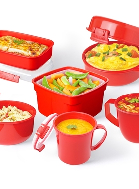 sistema微波炉专用保鲜盒子加热盒饭碗圆形面条碗塑料蒸盒用品具