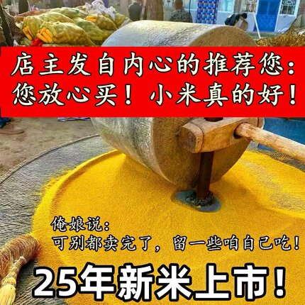 （您放心！俺媳妇坐月子喝的小米）山西农家自种黄小米石碾老品种