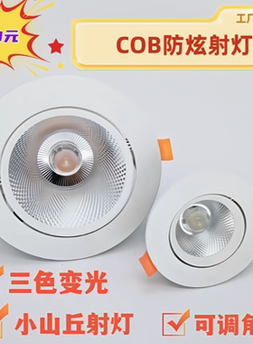COB嵌入式超亮射灯 银色外壳节能孔灯 家用商用LED筒灯