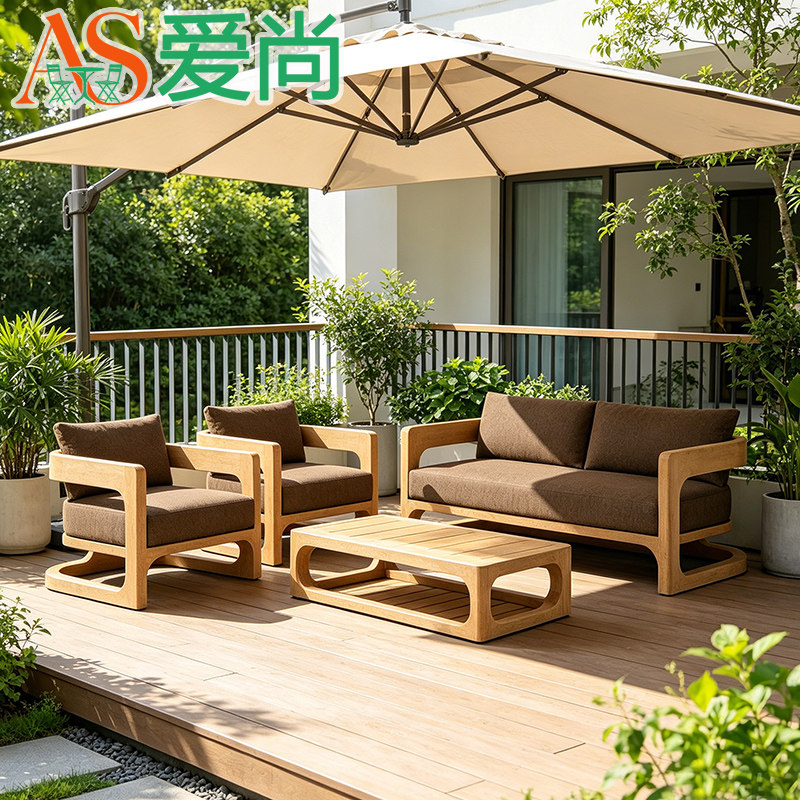 户外庭院沙发花园室外露天藤椅家具酒店会所休闲区沙发茶几组合