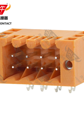 3.5mm双排弹簧插拔式PCB接线端子排YN2EDGERM/KF2EDGERM