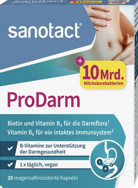 德国直邮sanotact ProDarm双歧杆菌乳酸菌胶囊肠道健康B3B6生物素