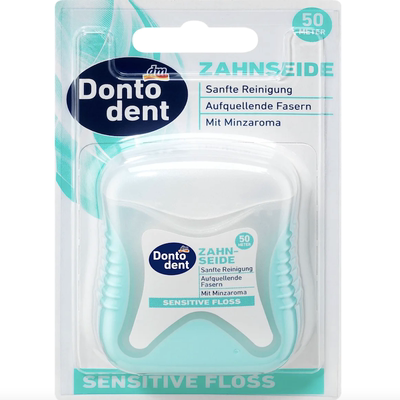 德国dm直邮 Dontodent螺旋锥形牙签鱼骨牙缝刷抗菌带柄牙线棒牙缝