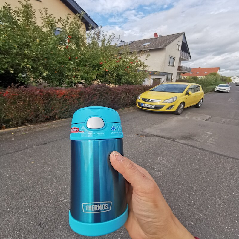 德国直邮Thermos Funtainer学生儿童保冷果汁水杯18/8不锈钢350ml