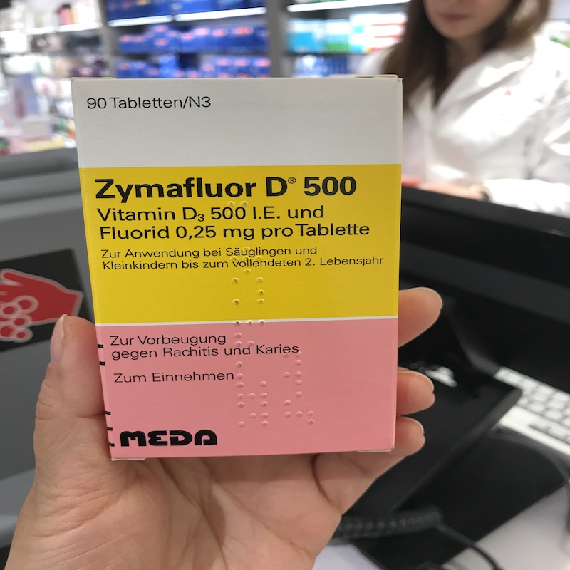 德国直邮 Zymafluor D500 D1000含氟婴儿宝宝儿童维生素VD3补钙片