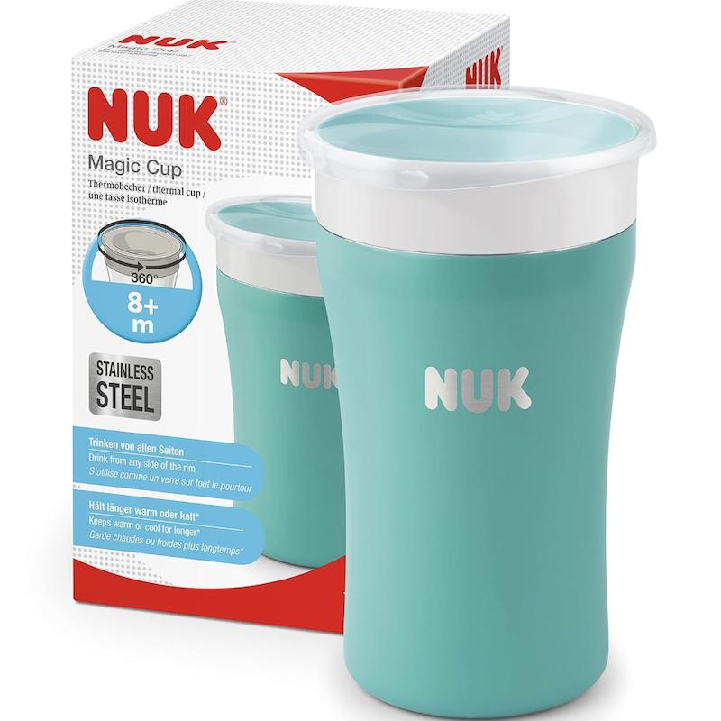 德国直邮 NUK Magic Cup婴儿宝宝不锈钢魔法保温水杯 防漏 230ml