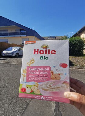 德国直邮 Holle BIO泓乐有机婴儿宝宝米粉米糊 水果谷物麦片250g