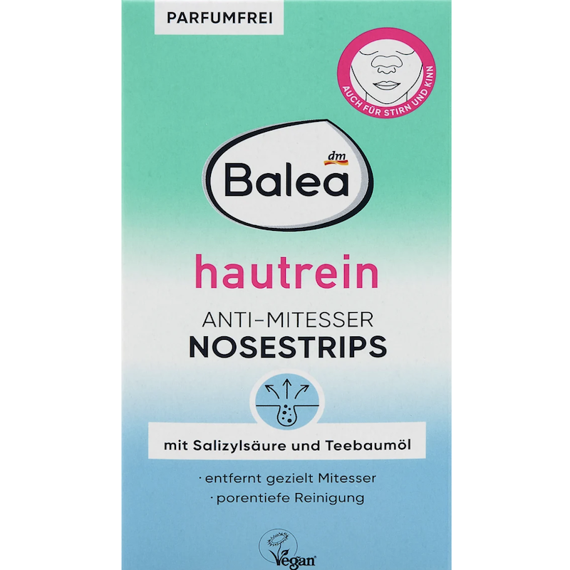 德国直邮 Balea水杨酸茶树油鼻贴 深层清洁毛孔下巴额头黑头 3片