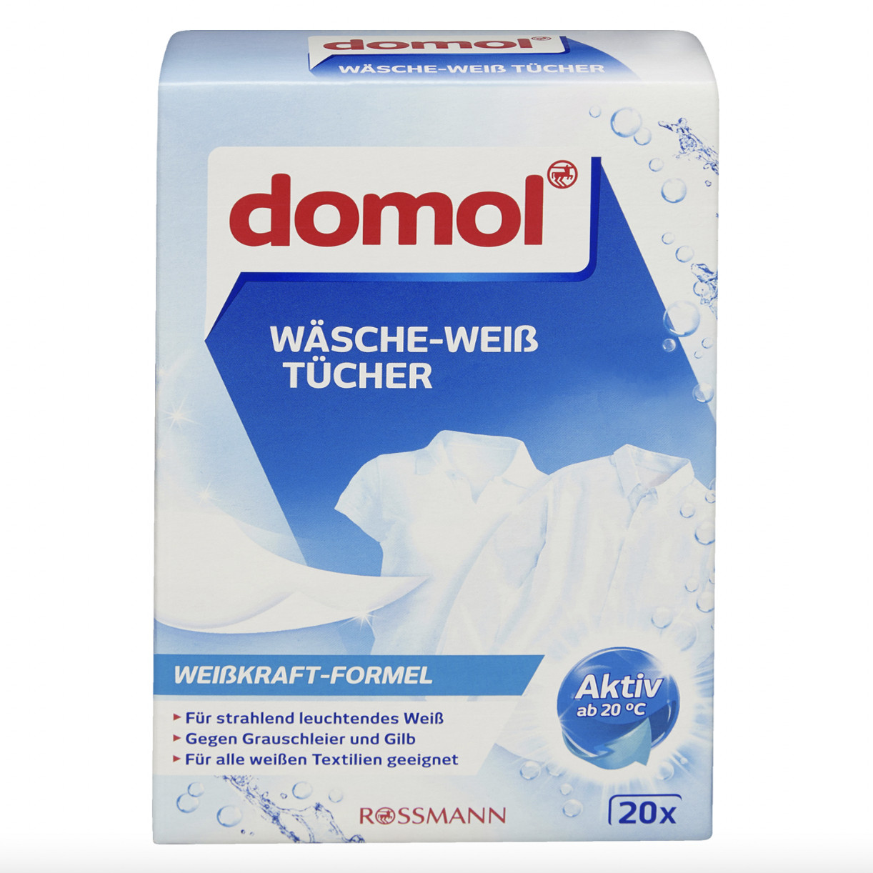 德国直邮 Domol白色浅色衣物增白增亮护色片洗衣片漂白去黄20片