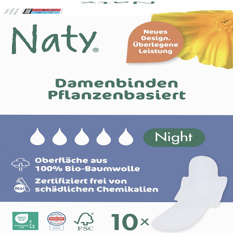 德国直邮Eco by Naty女性卫生巾 日夜用姨妈经期护理 天然有机棉
