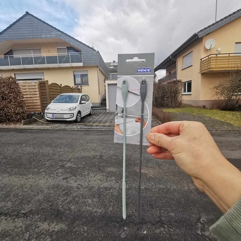 德国直邮 WENKO硅胶吸管刷 奶瓶果汁水杯刷 深层清洁杯盖 2根装