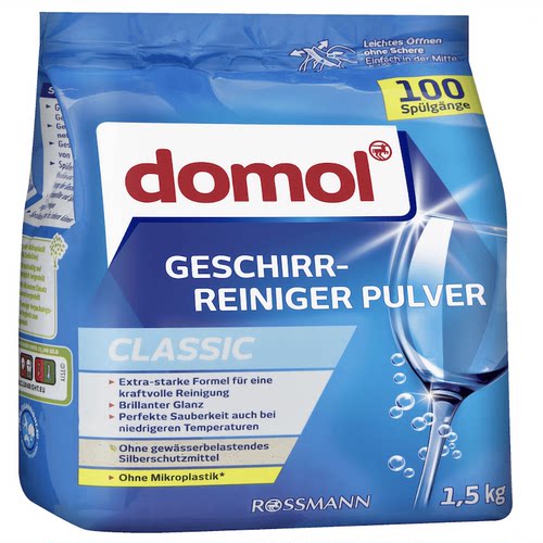 德国直邮Domol洗碗粉 洗碗机使用洗涤粉洗涤剂 清洁1.5KG洗碗块盐