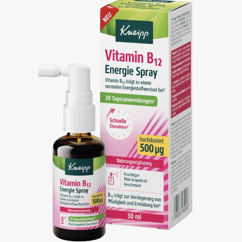 德国直邮 Kneipp Vitamin B12 维生素口服喷雾 膳食营养补充剂