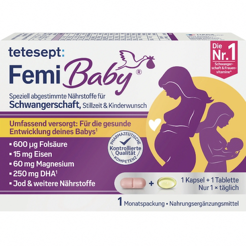 德国直邮 tetesept Femi Baby备孕哺乳期复合维生素 叶酸 DHA D3