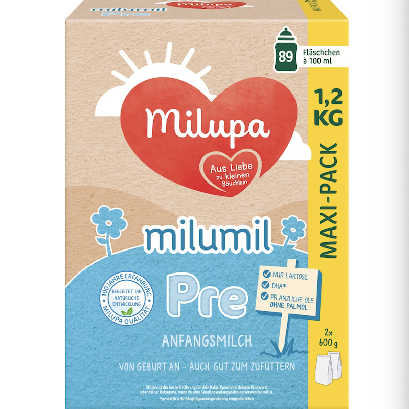 德国直邮 Milupa Pre Milumil 米路米婴幼儿牛奶粉 本土版 1.2kg
