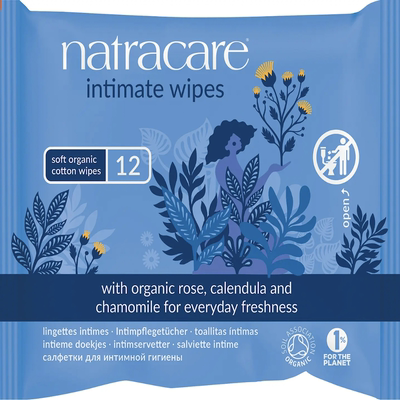 德国直邮natracare天然有机洋甘菊玫瑰私处湿巾 每天温和清洁护理