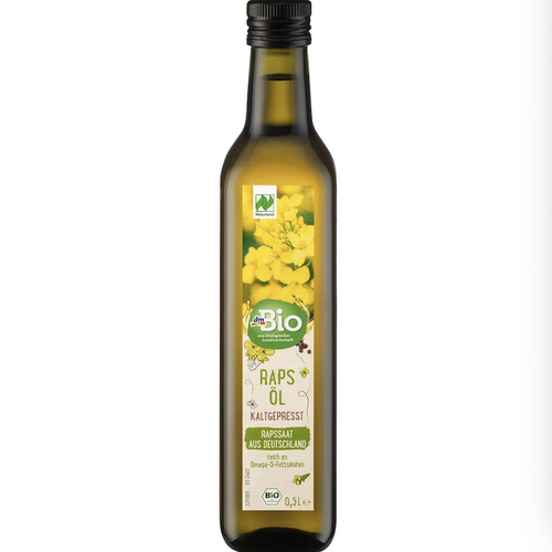 德国直邮 dmBio有机天然冷榨菜籽油 食用油 凉拌爆炒蒸煮500ml
