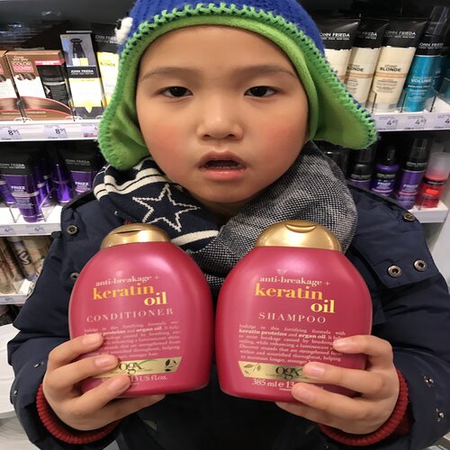 德国直邮 OGX角蛋白洗发水护发素 防断发发根再生 染烫修护 385ml