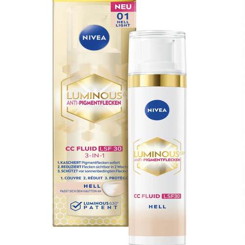 德国直邮NIVEA Luminous 630 CC霜 光防护面乳 遮瑕粉底 提亮肤色