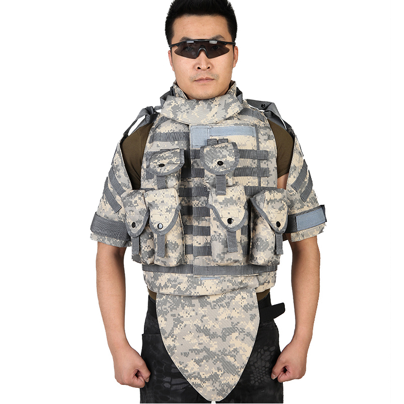 军迷游戏美式OTV战术背心防护训练拦截者ACU CP迷彩黑色护裆马甲