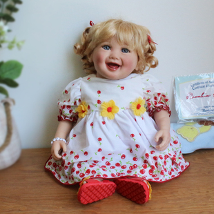 外贸出口欧洲古董娃娃可爱女孩艺术家手作MOlly手绘乙烯基娃娃