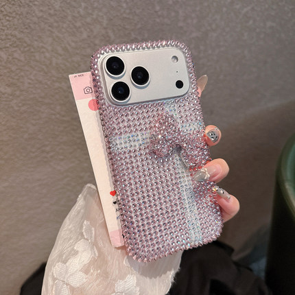 满屏水钻蝴蝶结手机壳奢华保护套女款适用于苹果iPhone17 16 15 14 13手机
