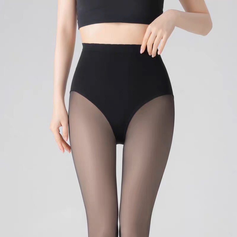黑丝水光袜光腿神器加绒加厚女黑透肤假透肉打底裤保暖