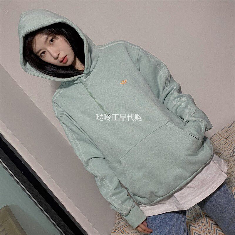 专柜正品adidas三叶草男小幽灵刺绣印花连帽卫衣gn3383  fm1389