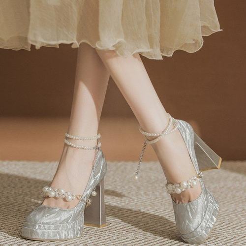 高跟鞋成人礼生日礼物女18岁成年礼女白色水晶鞋送闺蜜朋友公主鞋