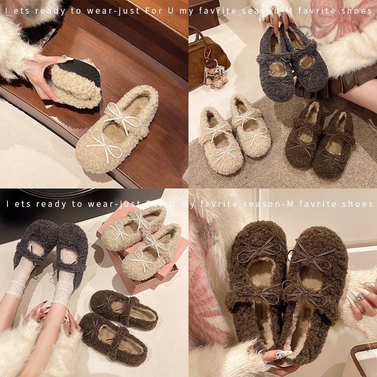 毛毛鞋女冬外穿2025新款羊羔毛豆豆玛丽珍加绒厚底小个子保暖棉鞋,女鞋,浅口单鞋,淘宝优惠券,粉丝福利购,淘宝优惠卷