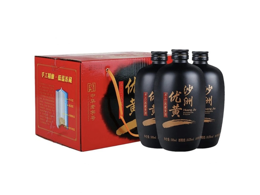 沙洲优黄手工冻藏黄酒老字号低度大米酿造酒苏州特产 500ml*6瓶装