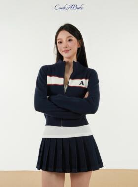 CookABide 原色中高腰牛仔百褶裙