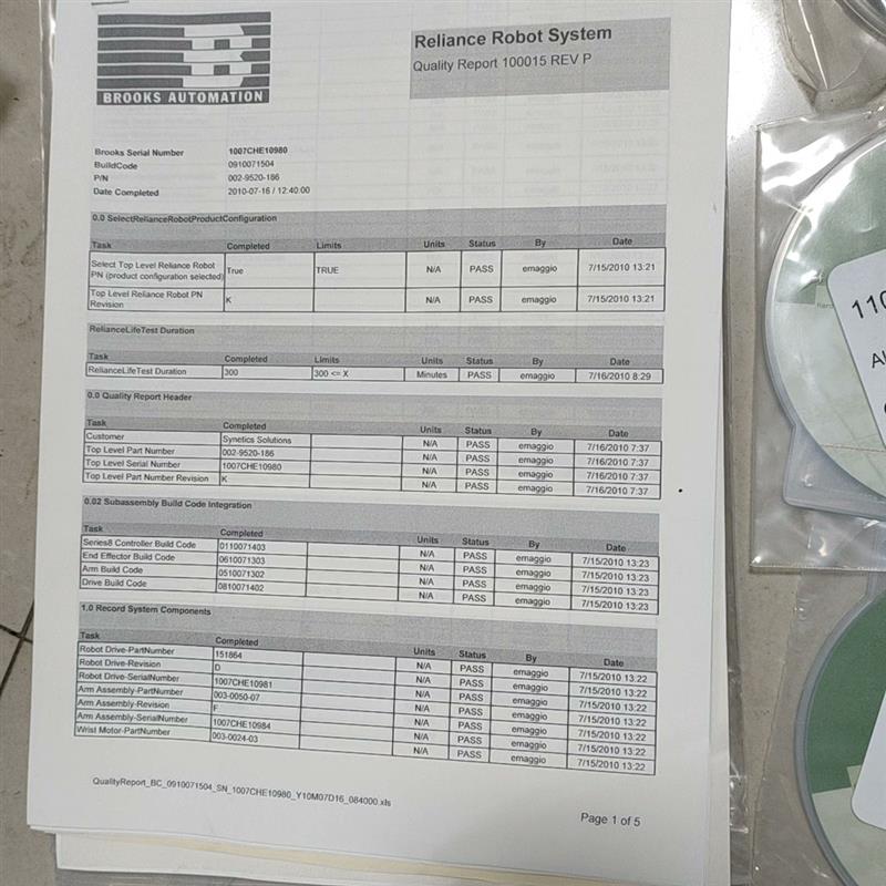 BROOKS说明书以及软件CD-002-9510-00  R-议价