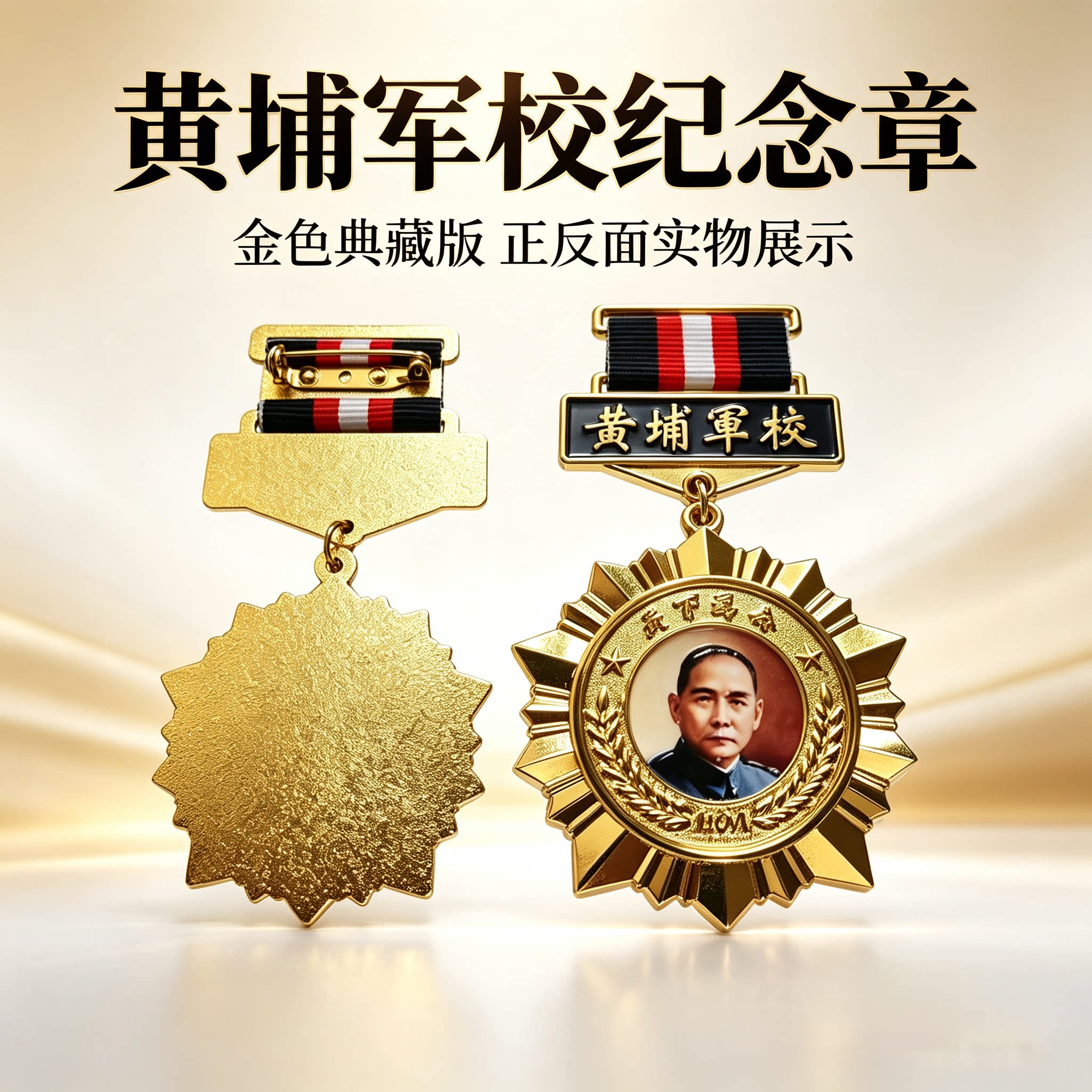黄埔军校纪念章天下为公金属复刻徽章怀旧历史收藏挂章工艺摆件
