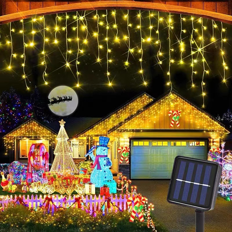 飞星月太阳能防水冰条灯瀑布灯