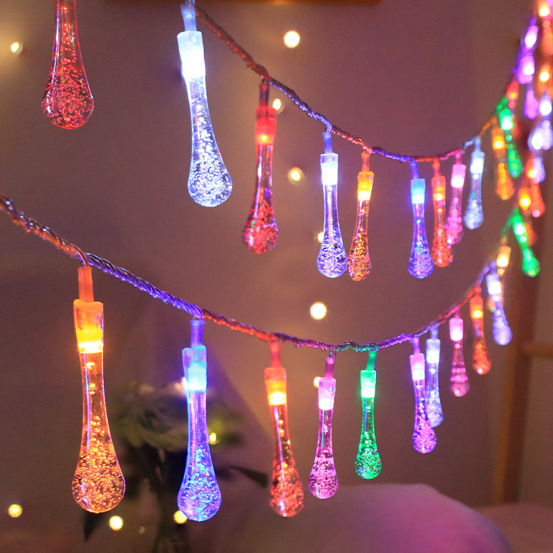 户外露营氛围灯水滴灯串天幕装饰彩灯阳台布置摆摊灯带led小灯泡