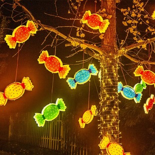 许愿瓶五角星糖果藤条圆形灯串户外节日led装饰灯串饰氛围灯