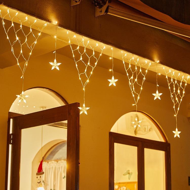 三角渔网冰条窗帘灯氛围装饰灯