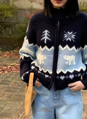 YZ韩版针织开衫2025秋冬季爆款宽松保暖针织衫外套女生上衣潮