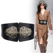 腰封裙百搭连衣裙款 饰配裙子衬衫 黑色 2025弹力松紧腰带女宽装 时尚