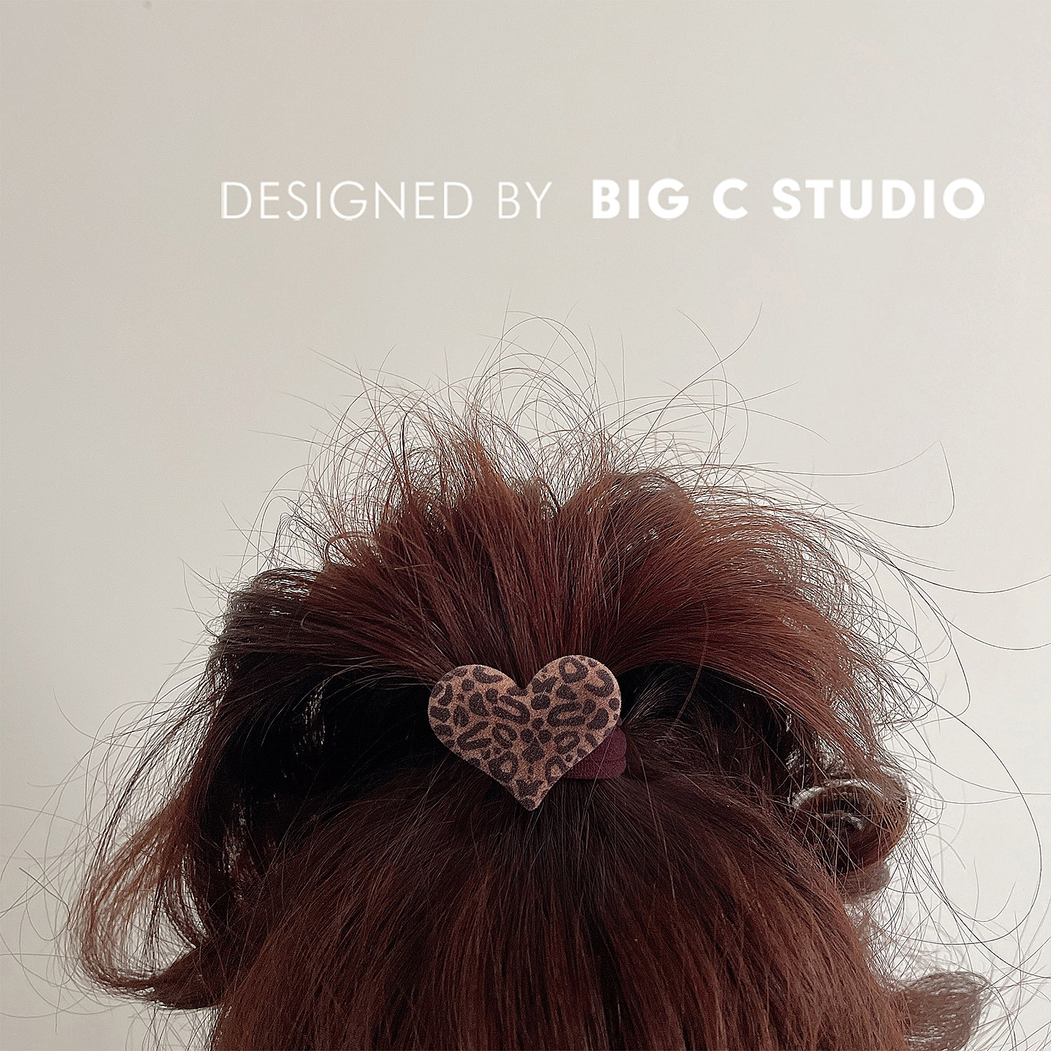 日系复古豹纹爱心发圈皮筋