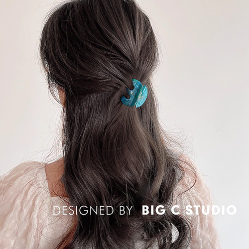 法式复古金标M抓夹半扎鲨鱼夹