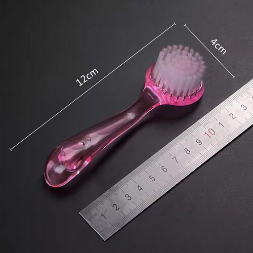 美甲粉尘刷大号带盖长柄圆头灰尘刷扫甲片指甲面灰尘清洁刷子
