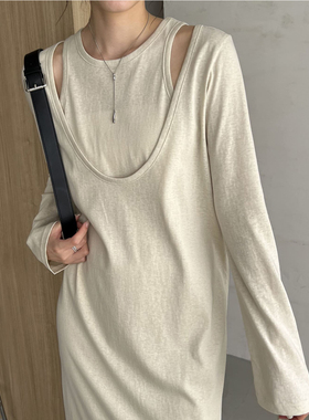 清%日单CAPR**X LE**GE纯原2025新品圆领吊带连衣裙连衣裙两件套