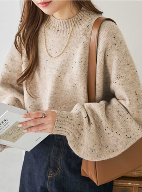 日单D1SC0AT纯原2025秋新款宽松百搭休闲杂点圆领长袖针织毛衣