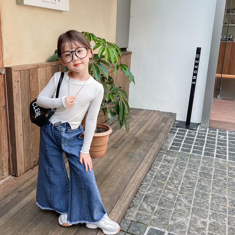 儿童长袖T恤女童春秋季新款童装女宝宝上衣打底衫韩版不规则包邮