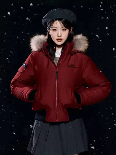 派姐inKorea EIDER张元英同款派克80%鹅绒浣熊毛羽绒服女DWW24551