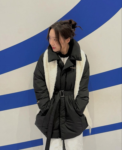 派姐inKorea EIDER张元英GTX80%鹅绒中长款收腰羽绒服女DWW24558